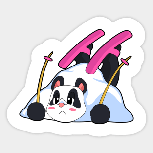 Panda Skier Ski Sticker